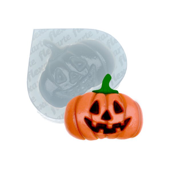 Molde De Silicone 879 - Abóbora Média De Halloween