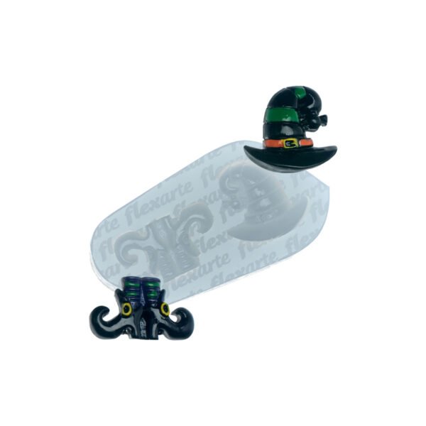 Molde De Silicone - 881 Chapéu + Bota De Bruxa - Halloween